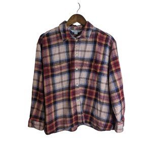 Old Navy 100% Cotton Flannel Plaid The Boyfriend Shirt Classic & Soft sz XL